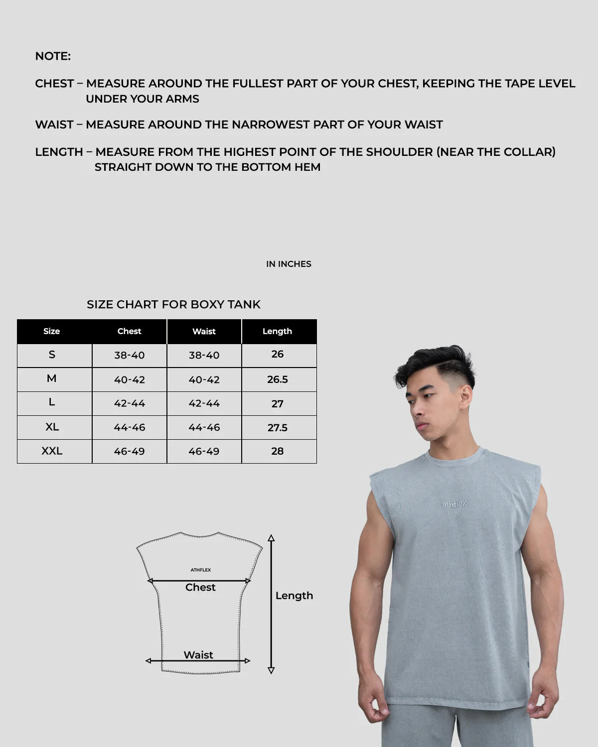 Athflex - Acid Wash Boxy Tank - Cloud Grey