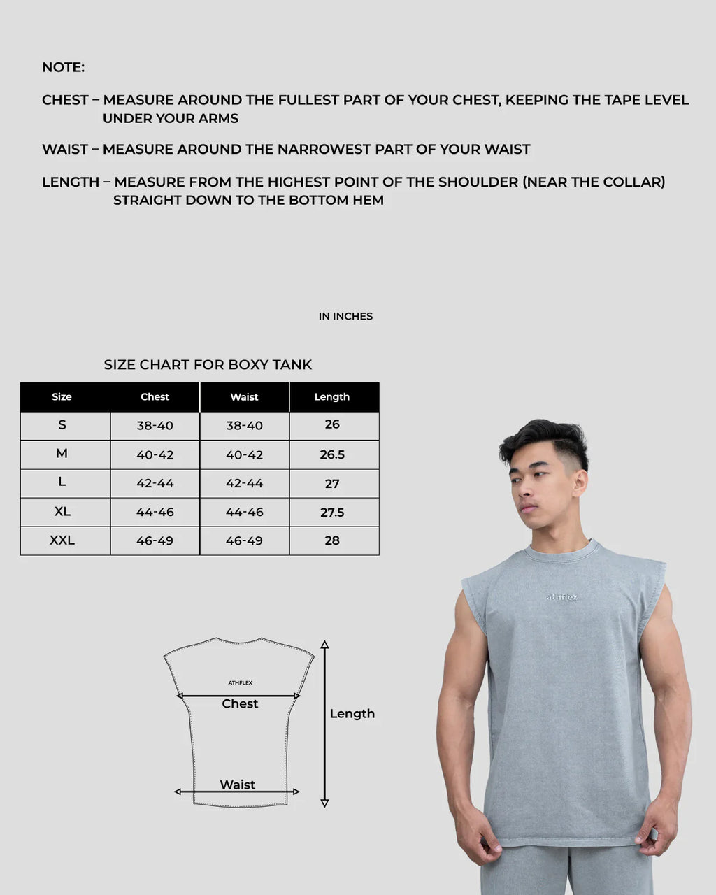Athflex - Triblade Acid Wash Tank - Cloud Grey