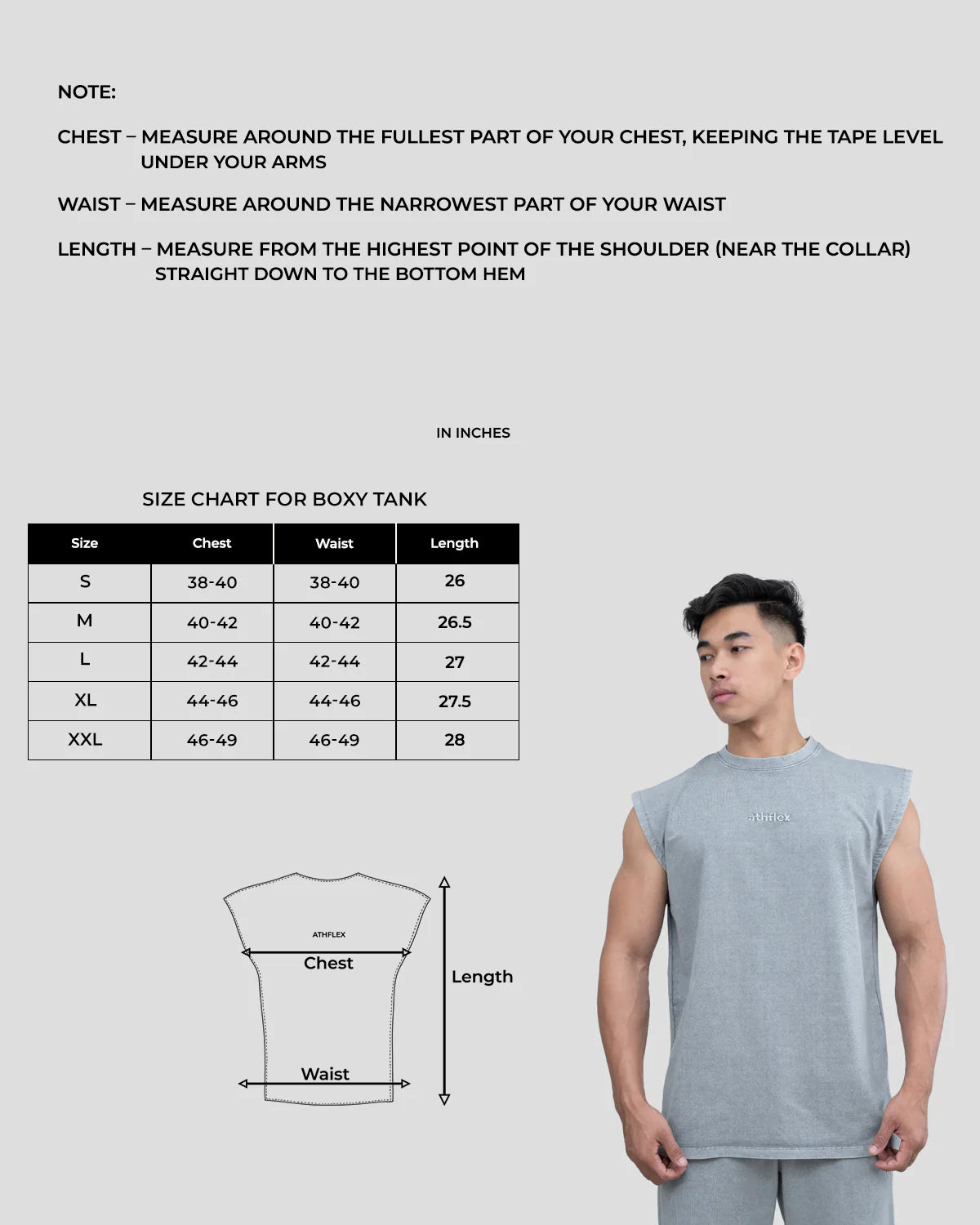 Athflex - Triblade Acid Wash Tank - Cloud Grey