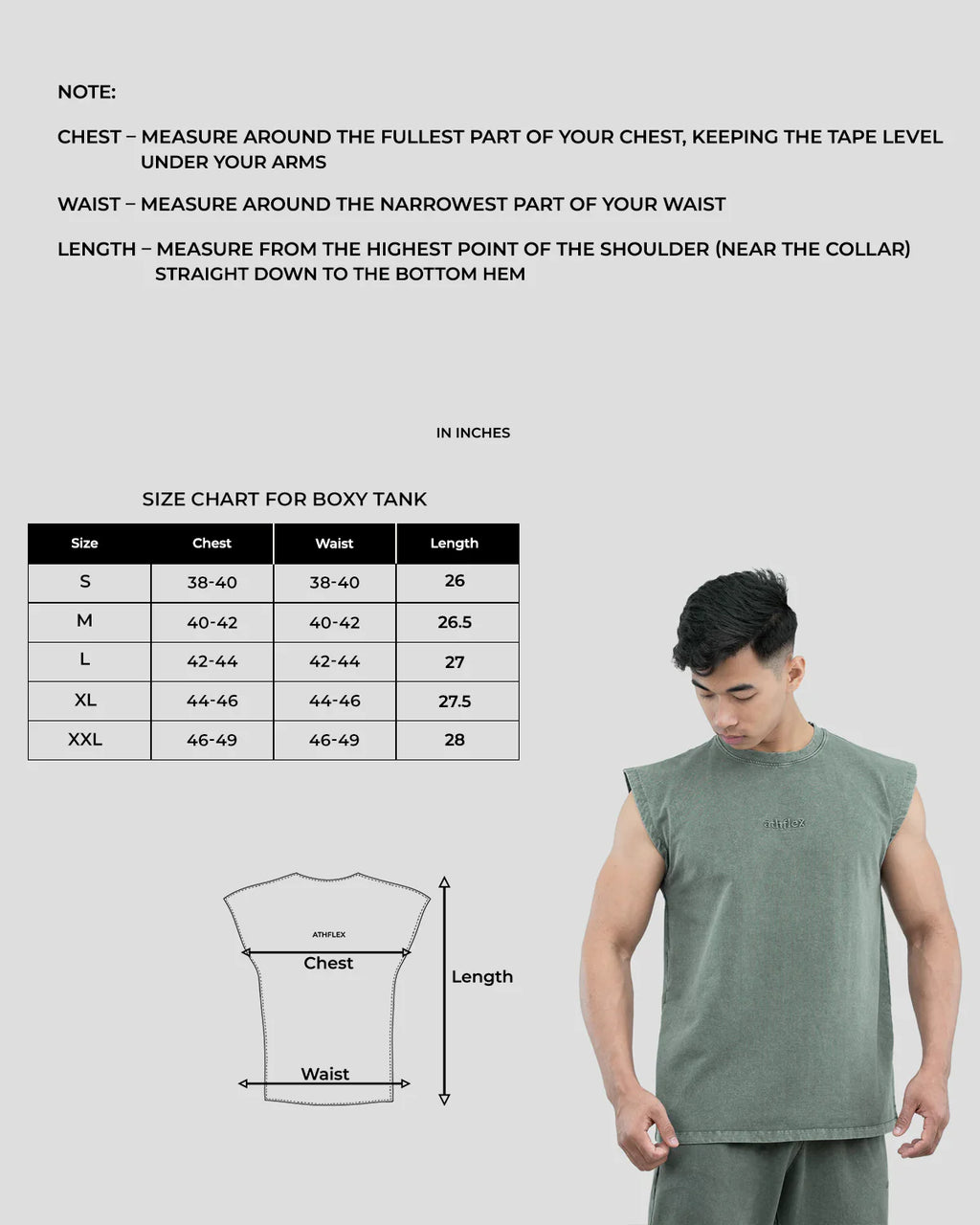 Athflex - Acid Wash Boxy Tank - Ash Green
