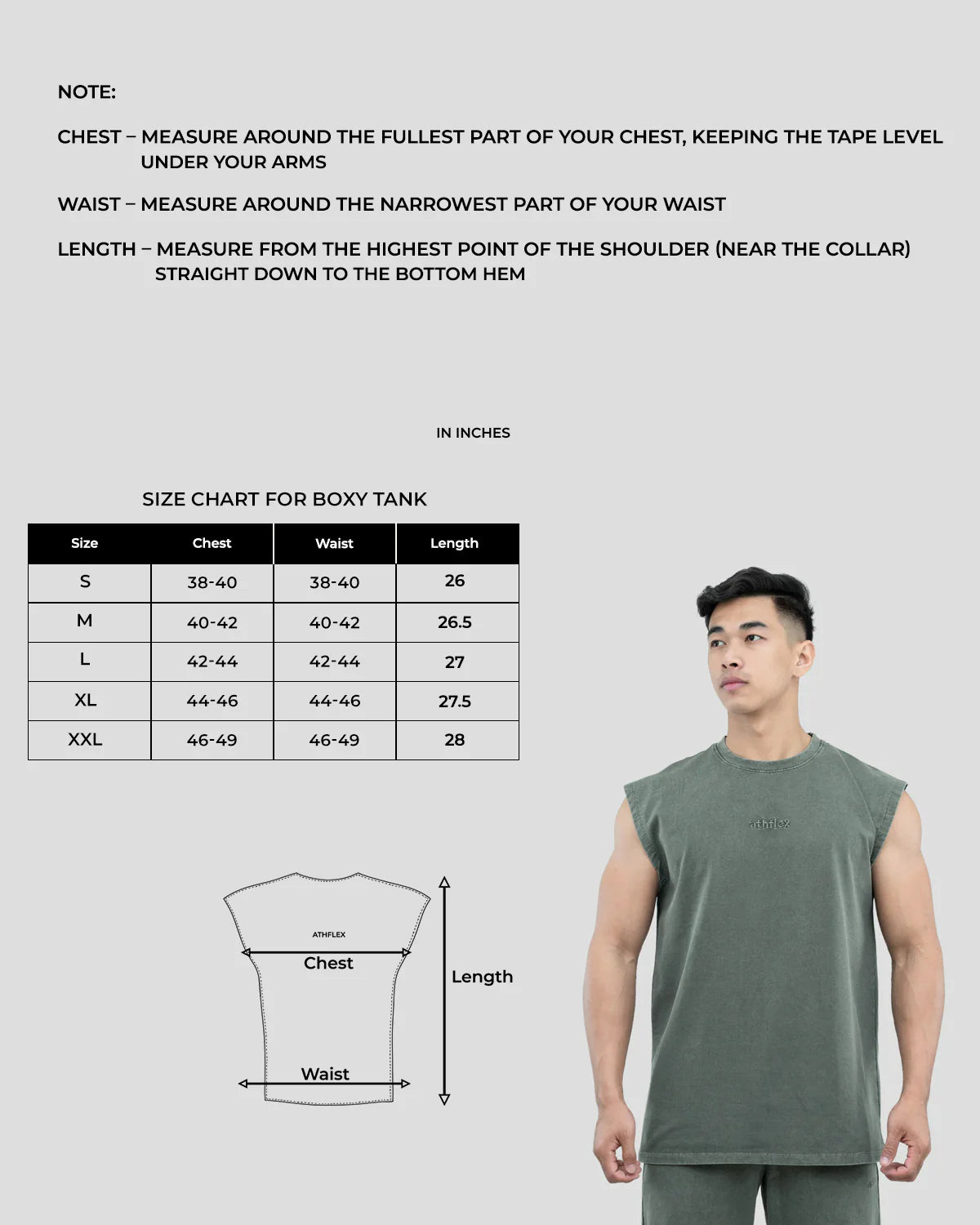 Athflex - Triblade Acid Wash Tank - Ash Green