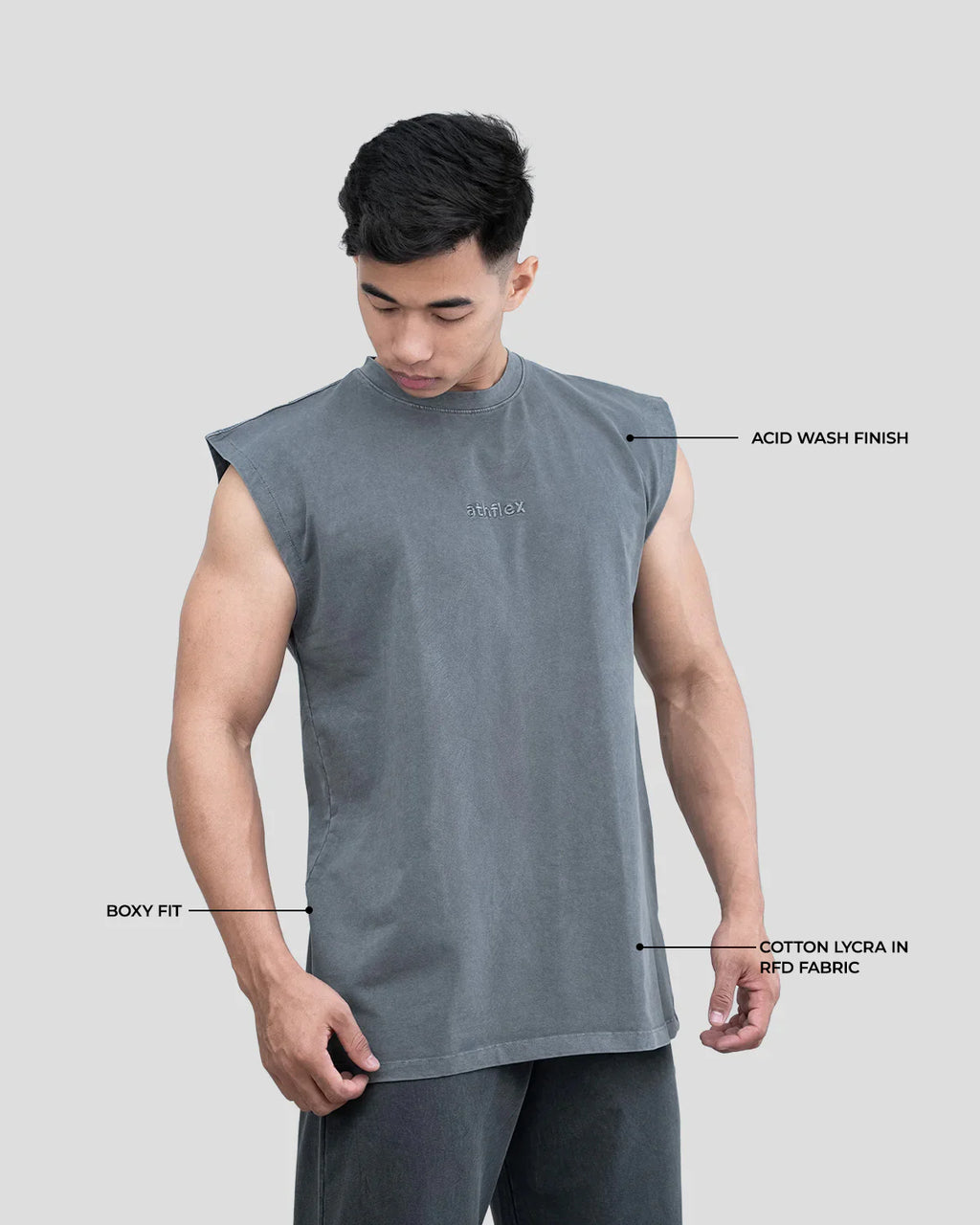 Athflex - Acid Wash Boxy Tank