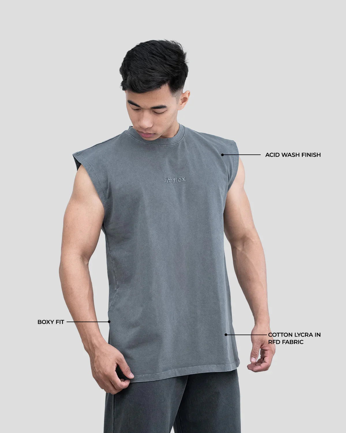 Athflex - Acid Wash Boxy Tank