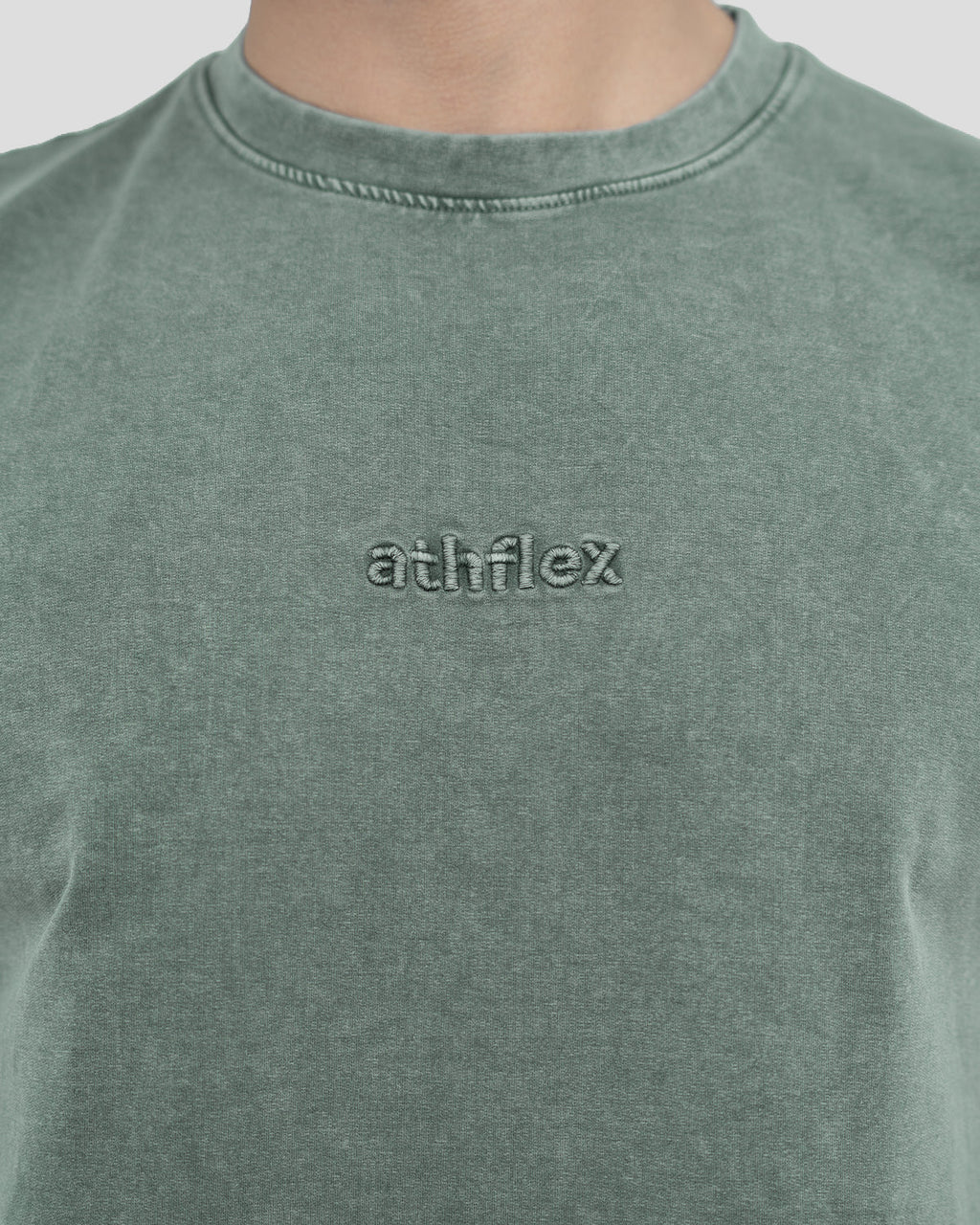 Athflex - Acid Wash Boxy Tank - Ash Green