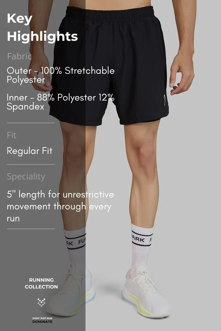 Fuaark Hyper 5" Running Shorts Black