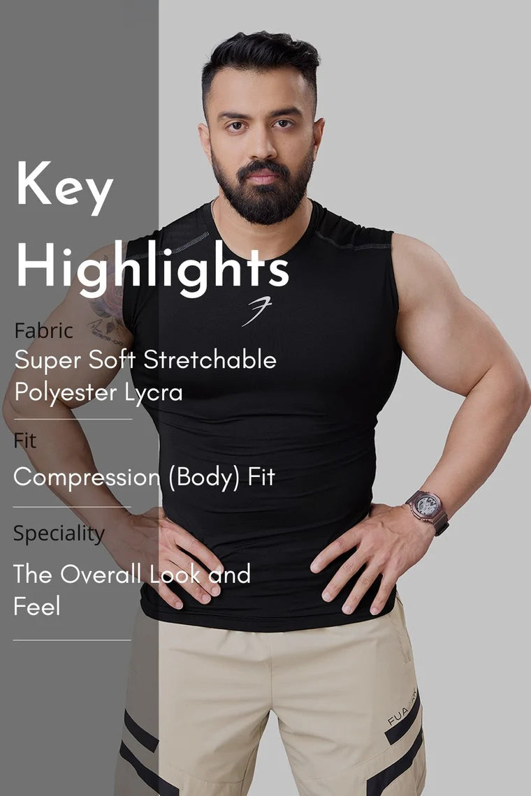 Fuaark Compression Sleeveless Tank Black