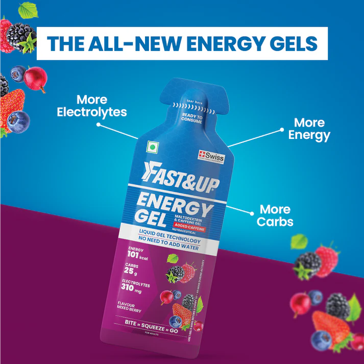 Fast & Up - Energy Gel - Caffeinated - Mixed Berry - 6 Gels