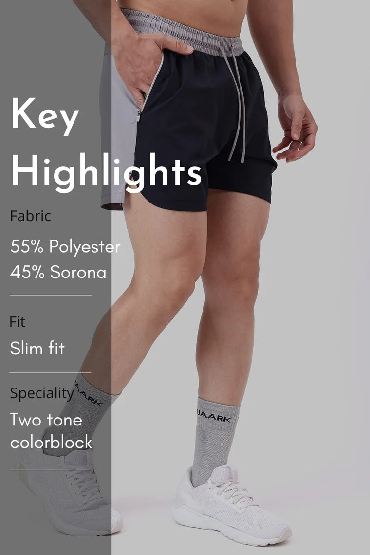 Fuaark Snap Colourblock Shorts Black
