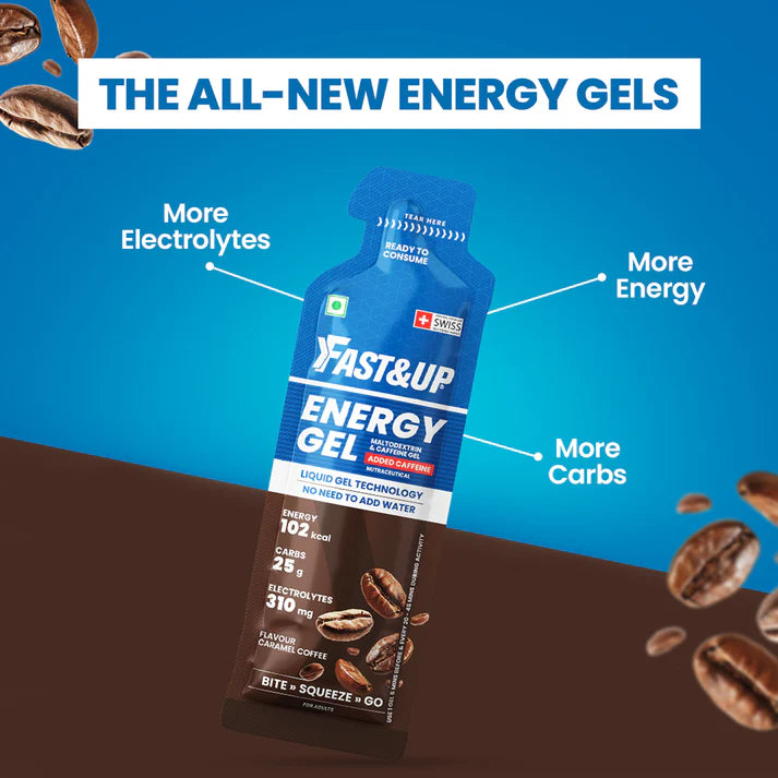 Fast & Up - Energy Gel - Caffeinated - Caramel Coffee - 6 Gels
