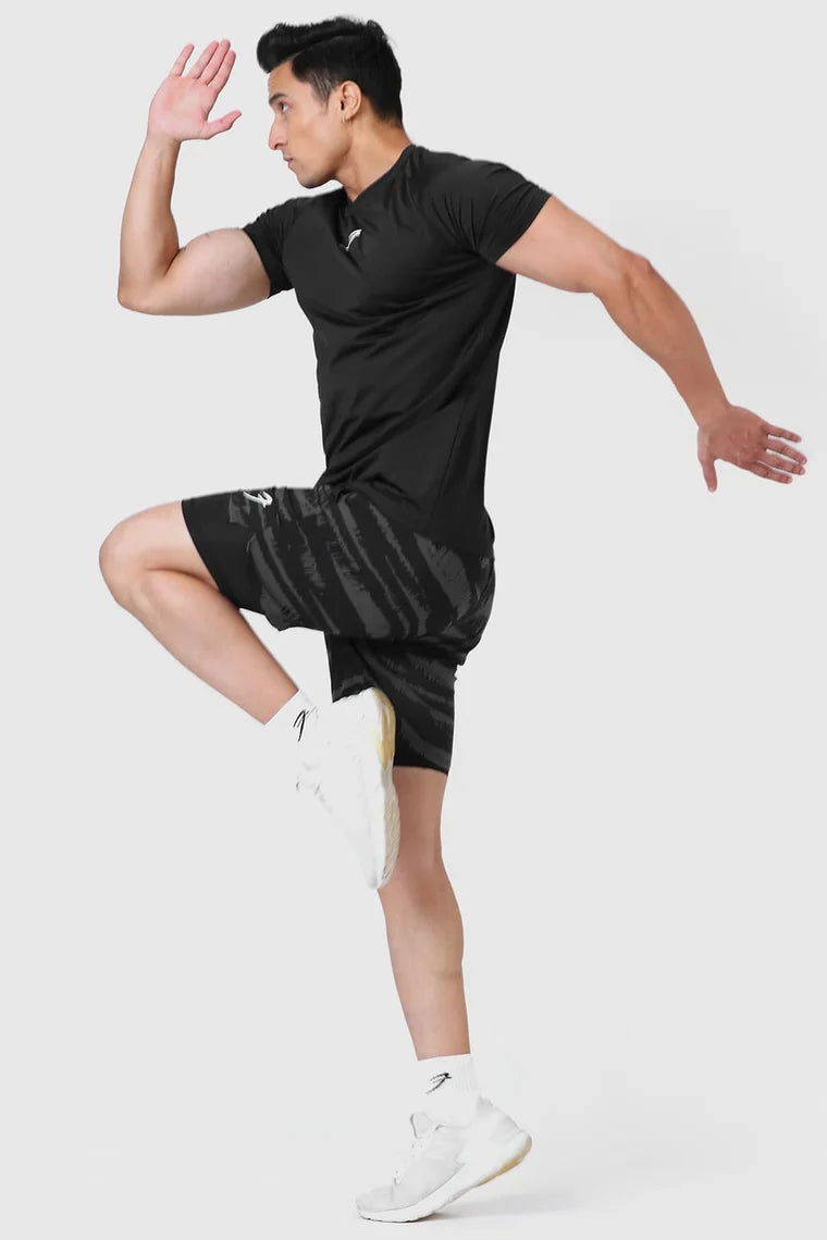 Fuaark 2 in 1 Printed Compression Shorts Olive