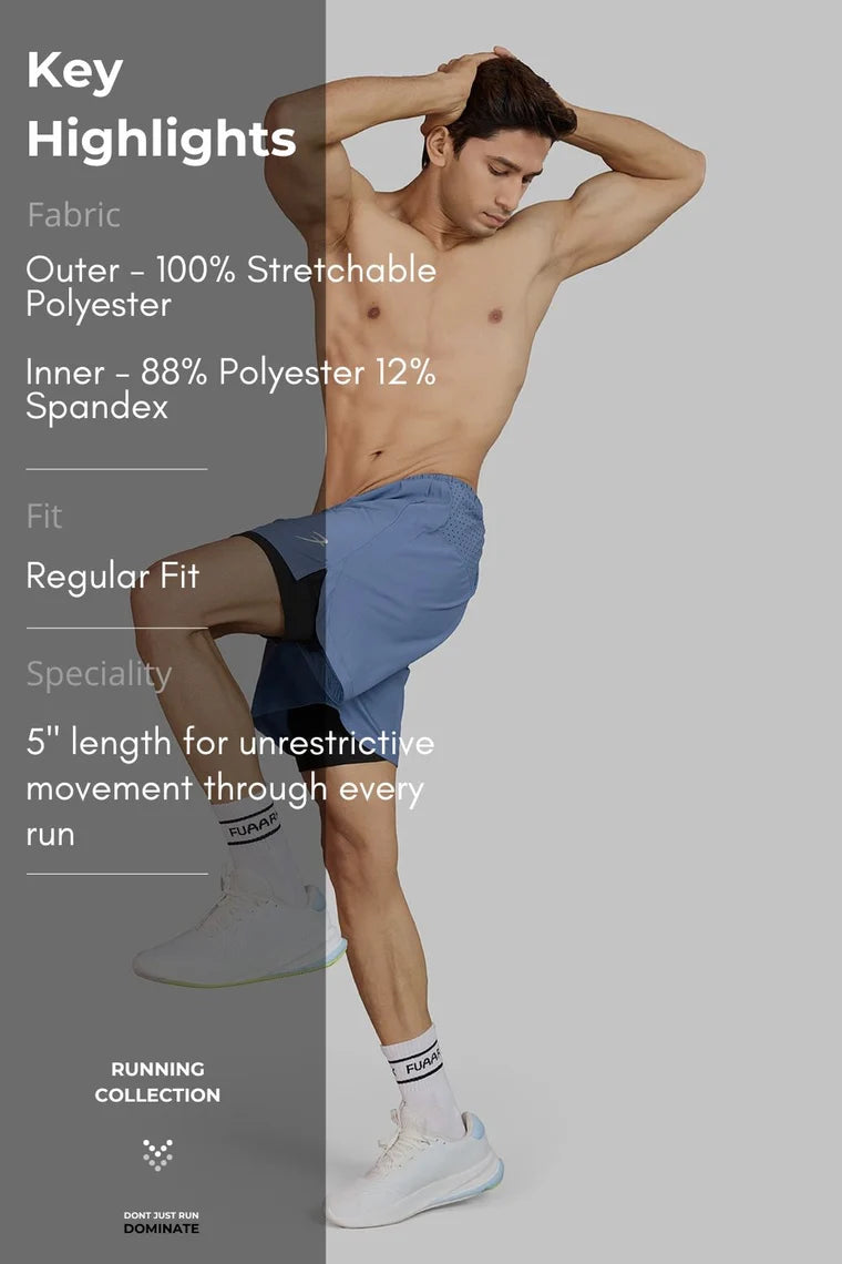 Fuaark Hyper 5" Running Shorts Light Grey