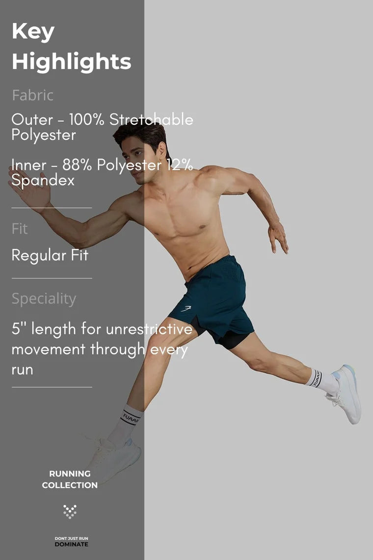 Fuaark Hyper 5" Running Shorts Deep Green