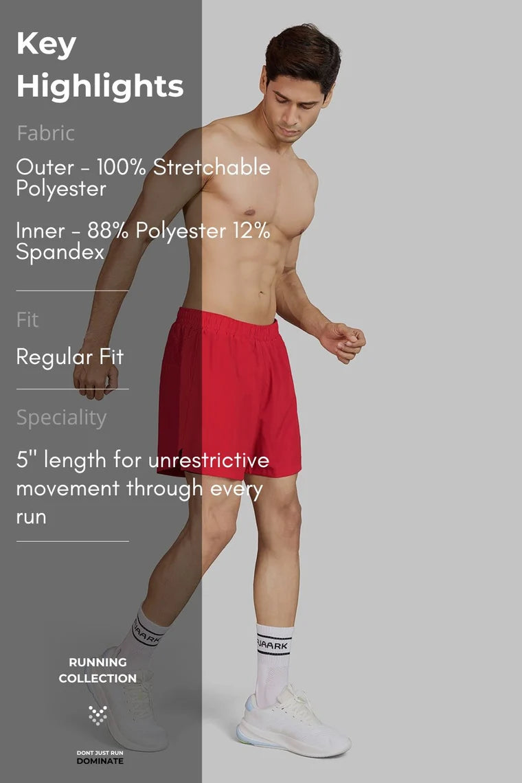 Fuaark Hyper 5" Running Shorts Red