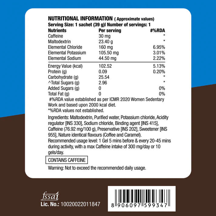 Fast & Up - Energy Gel - Caffeinated - Caramel Coffee - 6 Gels