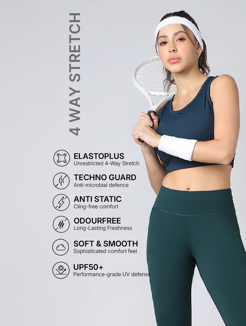 TECHNOSPORTS - Women Solid Slim Fit Tights - Gulf Coast B
