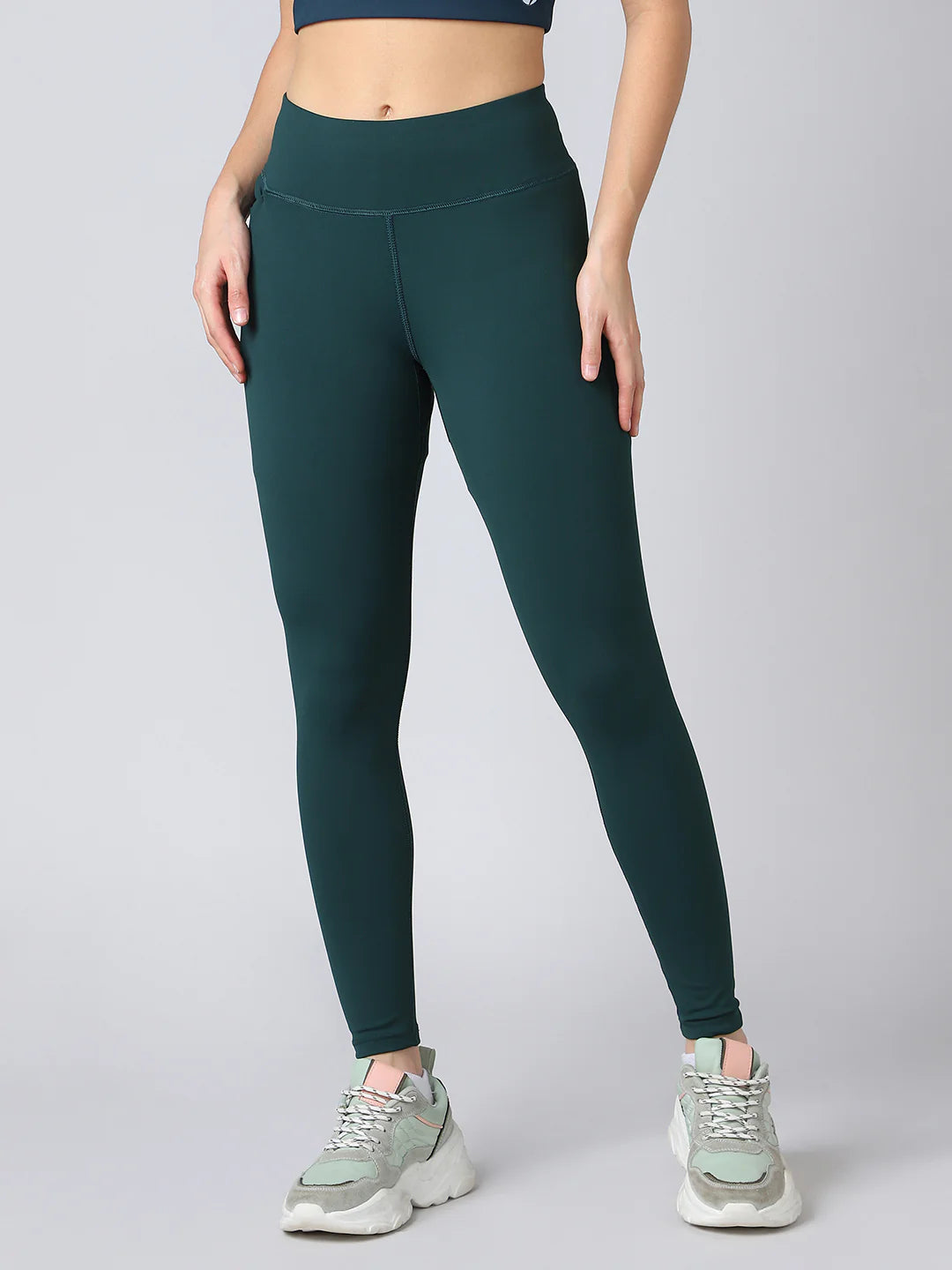TECHNOSPORTS - Women Solid Slim Fit Tights - Gulf Coast B