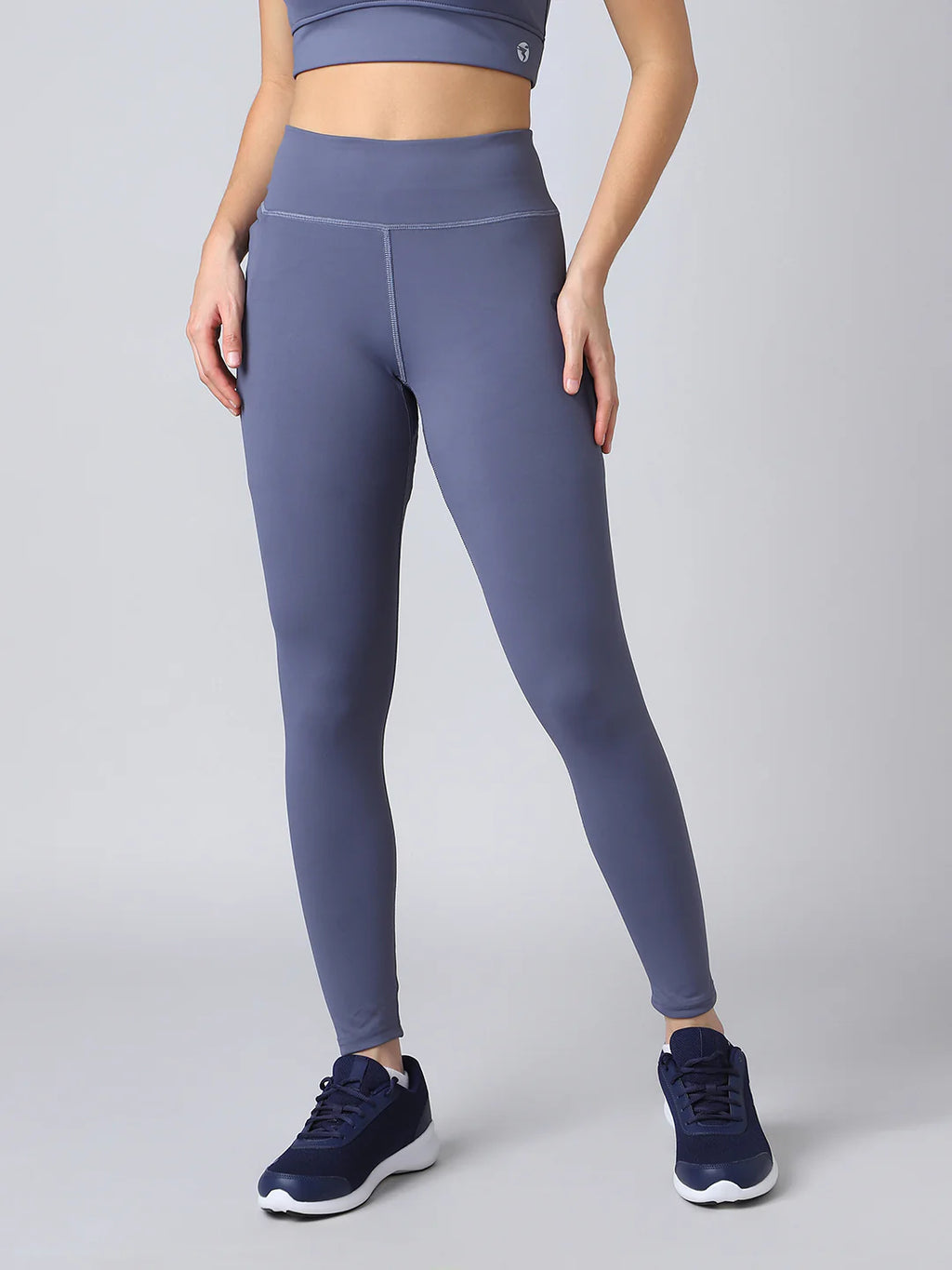 TECHNOSPORTS - Women Solid Slim Fit Tights - Vintage Indigo
