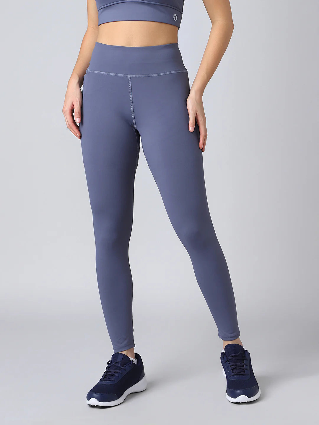 TECHNOSPORTS - Women Solid Slim Fit Tights - Vintage Indigo