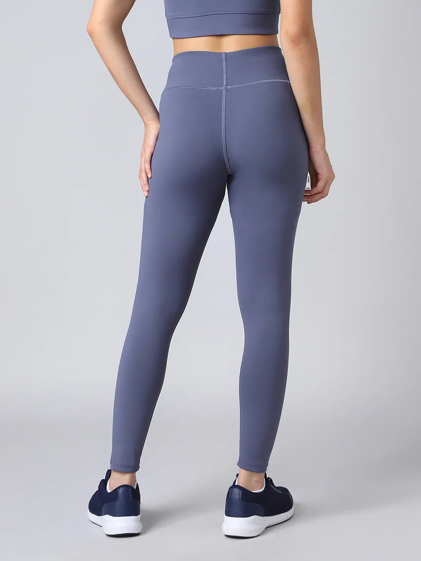 TECHNOSPORTS - Women Solid Slim Fit Tights - Vintage Indigo