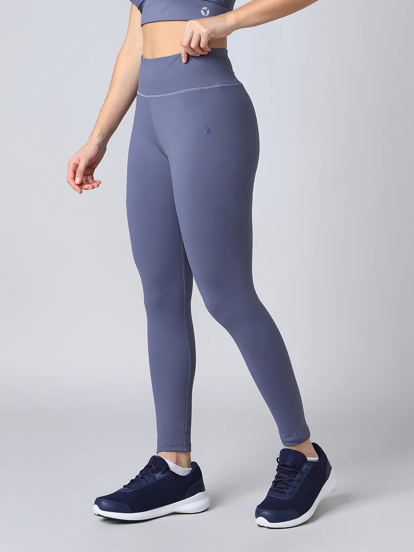 TECHNOSPORTS - Women Solid Slim Fit Tights - Vintage Indigo