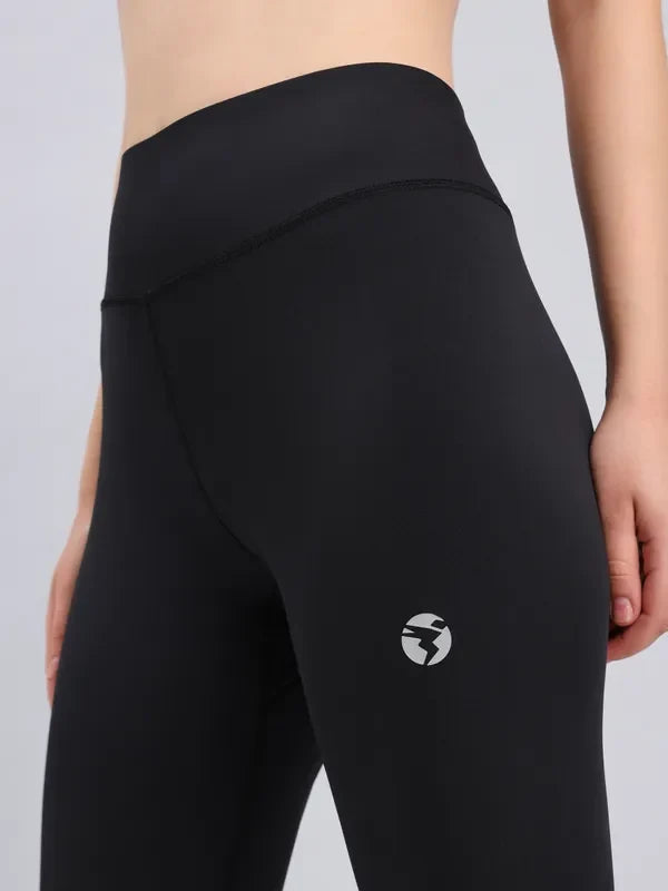 TECHNOSPORTS - Women Solid Slim Fit Tights - Black