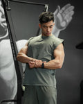 Athflex - Acid Wash Boxy Tank - Ash Green