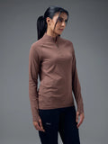 TECHNOSPORT Women Solid High Neck Polyester - Ox Blood Red