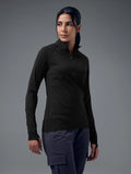 TECHNOSPORT Women Solid High Neck Polyester - Black